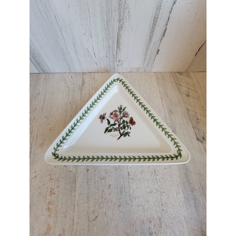 Botanic garden Portmeirion Dog Rose flower triangle plate kitchen Unique Home